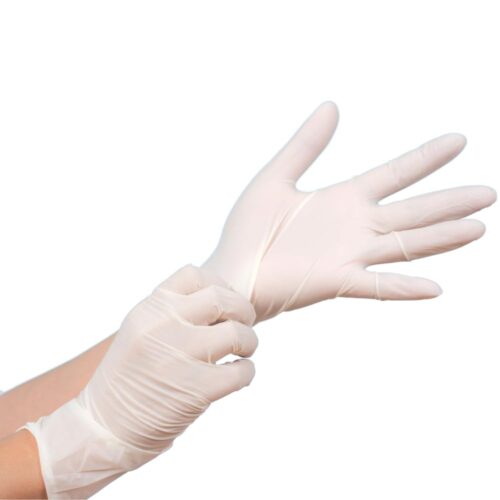 White Nitrile Gloves Rubber Surgical Gloves (Large)